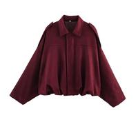 Blouson Aviateur En Daim Synthétique Pour Femme - Veste En Daim Chic Et Élégant Suede Veste Jean Fourrure Décontractée Vestes Fourrure Oversize Puffer Jacket Confortable Bomber Manteaux Loose Fit