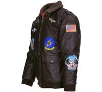 Blouson Aviateur Enfant FOSTEX G1 Imitation Cuir Hiver - 10 Ecussons 12 ans