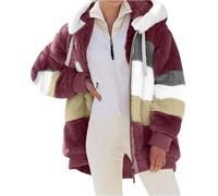 Blouson Aviateur Femme D'intérieur Cintrée Capuche Randonnée Long Veste Polaire avec Veste a Capuche Chasse Manteau Zippée Chaud Rose Vif Hiver Chaud Chaude Sweat Polaire Femme Rose Vif M