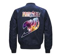 Blouson Aviateur Homme Fai-ry Ta-il, Veste de Baseball avec Col Montant, Manteau à Manches Longues pour Unisexe, Poches(Blue,S)