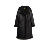 Blouson aviateur long en peau lainÃ©e synthÃ©tique femme Superdry Noir XS