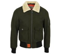 Blouson Aviateur Original Bombers - Vert - Homme - Drap de Laine et Polyester S