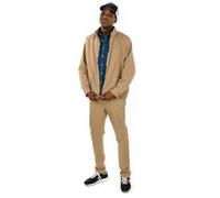 Blouson beige uni avec une coupe droite et un col montant boutonné XL