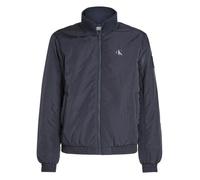 Blouson bleu marine uni avec une coupe droite et un col montant XL