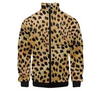 Blouson Bombardier à Fermeture éclair imprimé léopard Veste de Baseball Imprimée 3D pour Hommes Femmes Vêtements Mode Décontracté Manteau Unisexe Windbreaker Tops