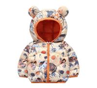 Blouson bomber anorak pour garçons et filles | Fermeture éclair sur le devant, encolure à capuche, coupe courte, couche rembourrée épaisse, isolation en duvet