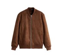 Blouson Bomber en Cuir Marron Hommes Vintage Manteau De Moto Veste en Daim Couleur Pure Imitation Faux Cuir Manteau Veste Coupe-Vent Casual Biker Manteau Sports De Plein Air pour M-XXL,M