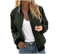 Blouson Bomber Femme Chic Et Elegant Décontracté Sport Manteau Mince Biker Moto Zipper Court Couleur Unie/Fleur Imprimer Veste Chic Veste Court Automne Hiver Outwear Manteau De Moto Jacket