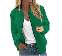 Blouson Bomber Femme Elegant et Décontracté Sport Manteau Mince Biker Moto Zipper Court Couleur Unie Fleur Imprimer Veste Chic Veste Court Automne Hiver Manteau de Moto Jacket
