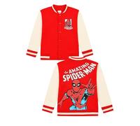 Blouson bomber Spiderman pour garçon Marvel Avengers style baseball pour enfants, Rouge, 6-7 ans