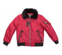 Blouson Bombers Enfant Bordeaux - Col Fourrure Amovible - Taille 8 À 16 Ans
