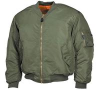 Blouson Bombers - MFH - MA1 - Vert Kaki - Doublure Orange - Imperméable et coupe-vent S