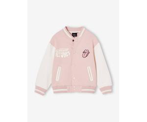 Blouson bombers Rolling Stones fille rose pâle 6A