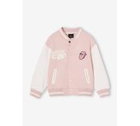 Blouson bombers Rolling Stones fille rose pâle 8A
