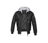 Brandit MA1 Sweat Hooded Jacket, color: black-grey, size: L