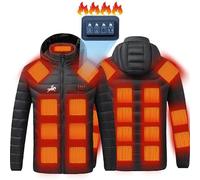 Blouson chauffant Avec 21 Zones de Chauffage Vestes Chauffantes Manches Longues Chaud Doudoune Chauffante Intelligent chauffé Léger Couleur Unie Veste Chauffante Hiver Pour Ski Pêche et Moto