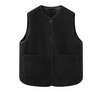 Blouson Chauffant Homme Avec Batterie Modèle à carreaux d'automne et d'hiver portant un gilet en duvet de grain des deux côtés pour les femmes avec ronde et gilet en poils Bijoux Argent (Black, XL)