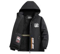 Blouson Chauffant Homme C.a.n-a.m, Jacket Épaisse avec Zippé pour Hiver, Cardigan à Capuche Doublure, pour Outdoor, coat(Black,M)