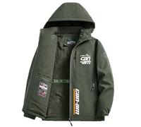 Blouson Chauffant Homme C.a.n-a.m, Jacket Épaisse avec Zippé pour Hiver, Cardigan à Capuche Doublure, pour Outdoor, coat(Green,3XL)