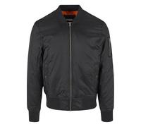 Blouson Court Rembourré, Fermeture Éclair, Veste Streetwear Zippée, 100% Polyester, Doublure Orange