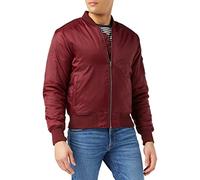 Urban Classics Basic Bomber Jacket Homme, Rouge (Burgundy 606)., S