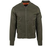 Blouson Court Rembourré, Fermeture Éclair, Veste Streetwear Zippée, 100% Polyester, Doublure Orange