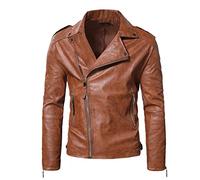 Blouson Cuir Aviateur Homme Veste Mi Saison - Veste Manches Longues Thermique Doublure Confortable Coupe AjustéE Doux Au Toucher Zippé Couleur Unie Casual ExtéRieur Quotidien