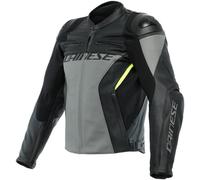 Blouson cuir DAINESE RACING 4 gris anthracite-noir 52