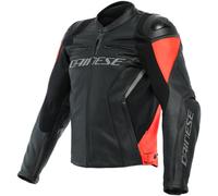 Blouson cuir DAINESE RACING 4 noir-rouge fluo 58