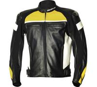 Blouson cuir femme BELO MILANO noir-jaune-blanc 40