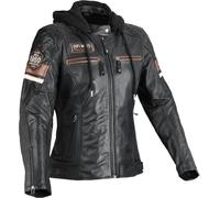DIFI Jolene 2 Veste en cuir de moto pour femmes, noir-brun, taille L