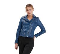 Blouson cuir femme Rose Garden Paula Bleu L
