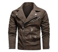 Blouson Cuir Homme, Veste en Cuir PU pour Hommes Manteau DéContracté à avec Poches VêTement ExtéRieur Sportif Et éLéGant