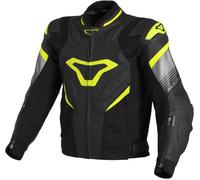 Blouson cuir MACNA RIPPER noir-jaune fluo 56
