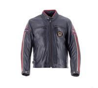 Blouson cuir moto Helstons Ace Rag - bleu/rouge/beige - 5XL XL