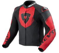 REV'IT! Veste moto en cuir perforée Argon 3 noir-rouge Taille 48 Homme