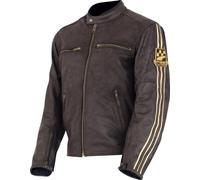 Blouson cuir SPIDER CHEVY noir-crème 4XL