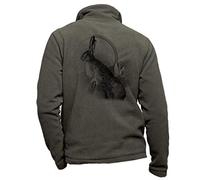 Blouson de chasse en polaire kaki personnalisé lievre - veste de chasse taille 4XL