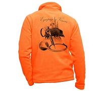 Blouson de Chasse en Polaire Orange personnalisé avec Un Sanglier, Equipage et vénerie - Veste de Chasse Taille 4XL