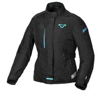 Macna Nivala veste textile de moto pour dames imperméable à l’eau, noir/bleu, Taille XL