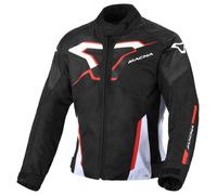 Macna Veste textile Tazar 2.0 pour femmes imperméable S Noir/Blanc/Rouge