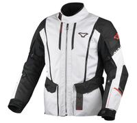 Macna Air Hybrid 2.0 Veste textile de moto imperméable, Gris clair/noir/rouge, Taille S