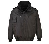 Blouson de travail pilote imperméable manches amovibles 3-en-1 Portwest Bomber - Noir L