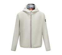 Blouson écru uni avec une coupe droite à col à capuche et des poches 2XL