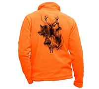 Blouson en Polaire Orange personnalisé cerf - Ensemble de Chasse Taille 3XL