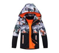 Blouson Enfant Garcon Imperméable, Manteaux Garçon A Capuche Chaud Manches Longues Veste Fermeture Éclair Blouson Printemps Coupe-Vent Hiver Sport Jogging Outdoor extérieur Camouflage 3-16 Ans Boys