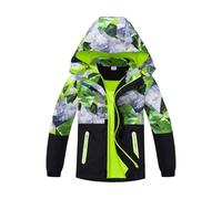 Blouson Enfant Garcon Imperméable, Manteaux Garçon A Capuche Chaud Manches Longues Veste Fermeture Éclair Blouson Automne Coupe-Vent Hiver Vêtements D'extérieur Camouflage 3-16 Ans Boys