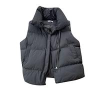 Blouson Femme Hiver Chaud,Automne Hiver Dames Nouveau Design Gilet Rembourré BoufféE Solide Surdimensionné