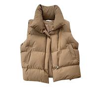 Blouson Femme Hiver Chaud,Automne Hiver Dames Nouveau Design Gilet Rembourré BoufféE Solide Surdimensionné