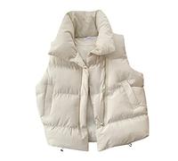 Blouson Femme Hiver Chaud,Automne Hiver Dames Nouveau Design Gilet Rembourré BoufféE Solide Surdimensionné